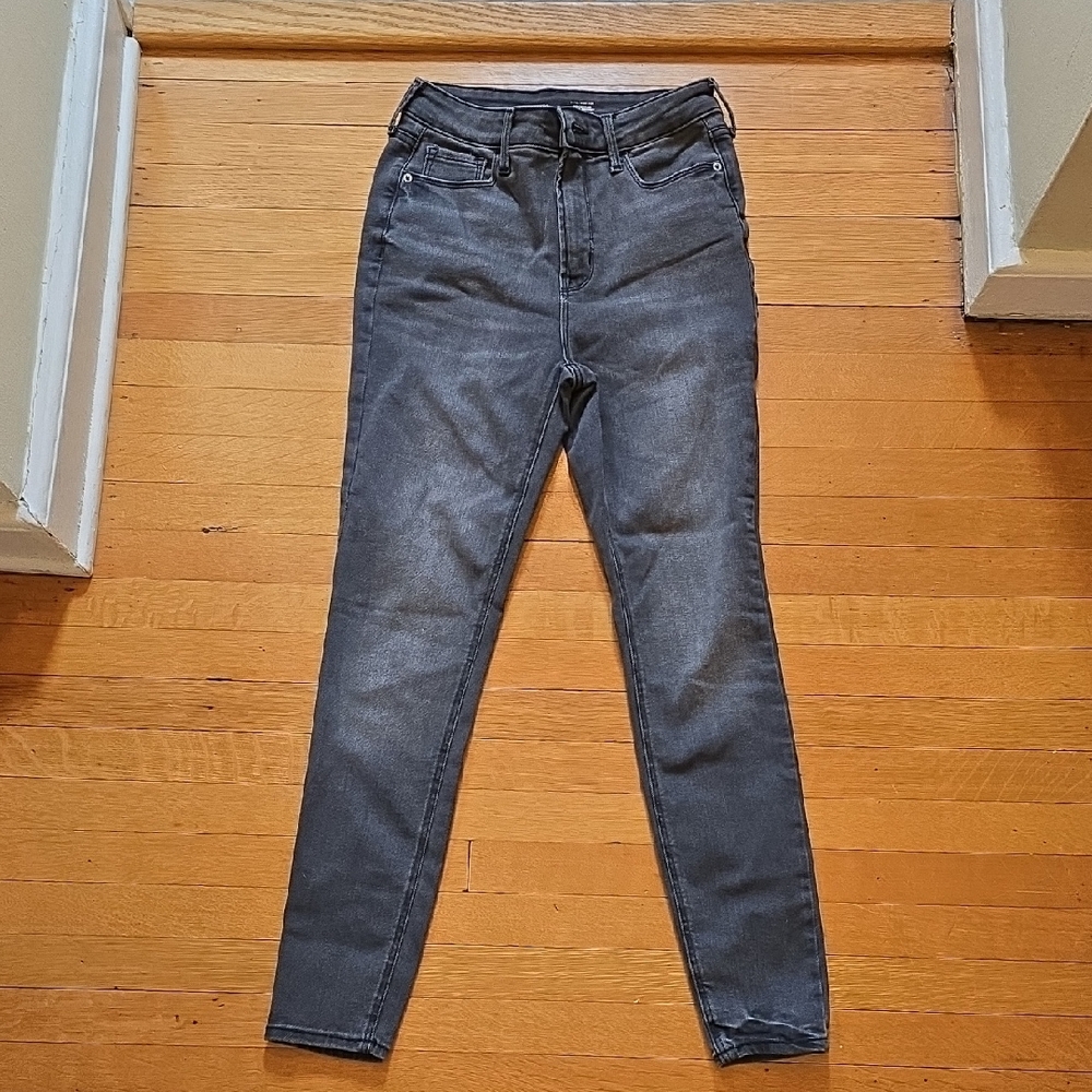 Old Navy, High-Waisted Rockstar Super-Skinny Jeans, Dark Gray, EUC, Women's 6